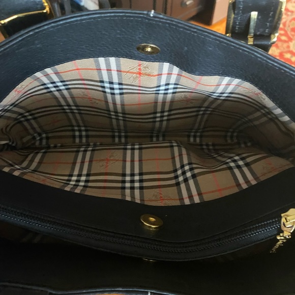 Authentic vintage BURBERRY tote black leather - Picture 11 of 16